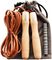 Wholesale Pure Wood Handles Leather Adjustable Skipping Jump Rope With 360-Degree Bearing