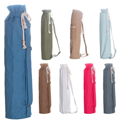70×14cm Eco friendly Cotton Canvas Drawstring Yoga Mat Carrying bag