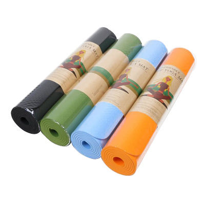 TPE Yoga Fitness Equipment , Position Line Non Slip Carpet  TPE Yoga Mat 173x61cm