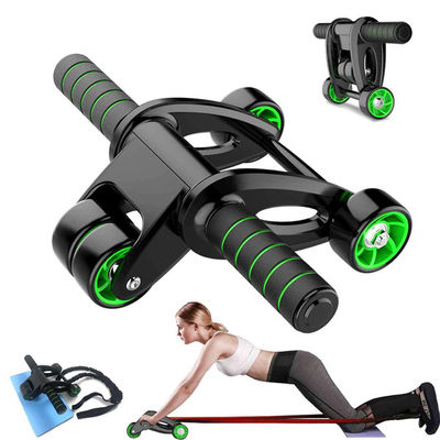 ABS Steel Foam Home Fitness Equipment ,  AB Wheel Roller Kit with Resistance Band Knee Pad