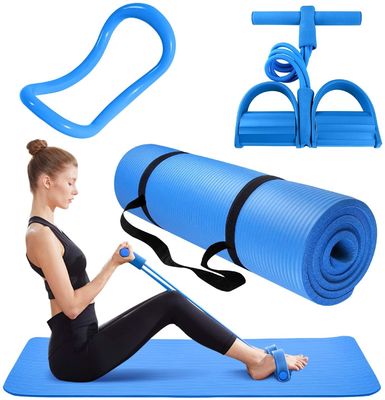SGS NBR For Sale Home Use Excersize Mat,Pedal Resistance Band,Pilates Ring-Thick Yoga Mat 3 Piece Set