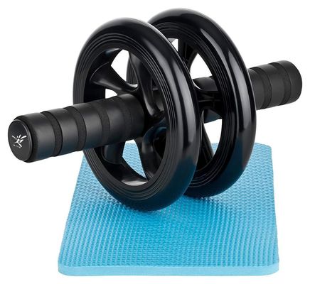 Pro Quality Home Gym Exercise Wheel Ab Roller With Thick Foam Handles And Soft Kneeling Mat