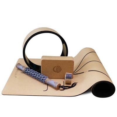 Home Exercise Custom Natural Yoga Cork Fitness Sets TPE ABS