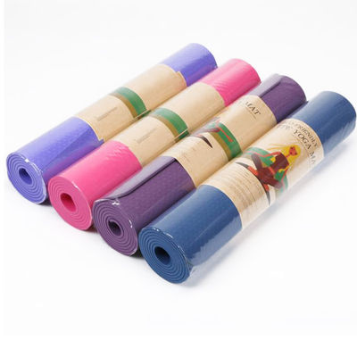 TPE Yoga Fitness Equipment , Position Line Non Slip Carpet  TPE Yoga Mat 173x61cm