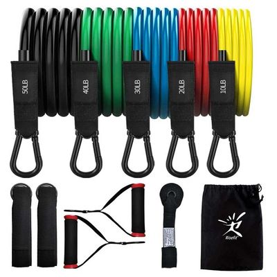 Fitness Latex 11pcs Resistance Bands ,  Resistance Band Tube Pull Rope Sport Set