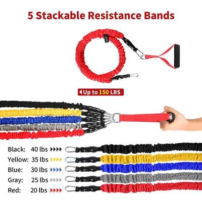 Upgraded Resistance Tube Set With Anti Snap Heavy Duty Protective Nylon Sleeves