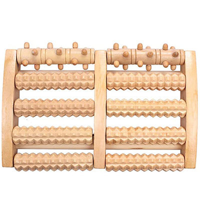 Large Manual wooden foot massager ,  18 separate nubs wooden foot roller