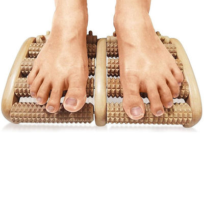 Large Manual wooden foot massager ,  18 separate nubs wooden foot roller