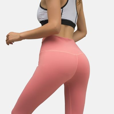 200g Nylon Spandex High Waist Yoga Pants with Pockets S M L