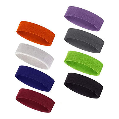 Sweatbands Polyester Cotton Workout Sweat Absorbing Headband For Sports Hair Band