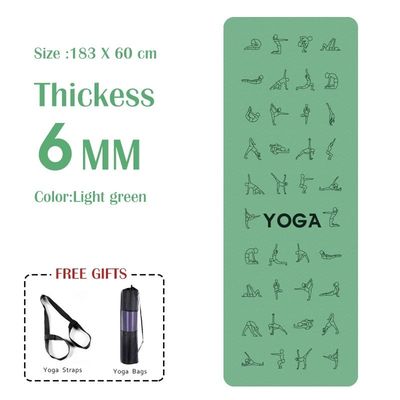 1830*610*6mm EVA Yoga Pose Mat Non Slip Yoga Mat Position Line For Beginner