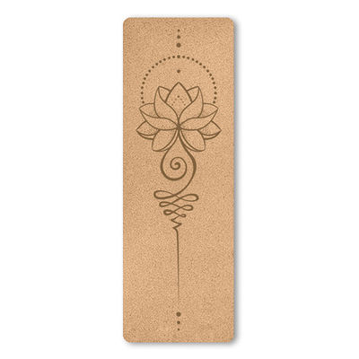 Natural Cork TPE Printed 4mm Non Slip Home Fitness Pad Gymnastics Pilates Yoga Mat With Bag