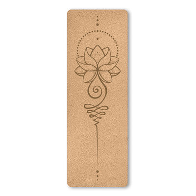 Natural Cork TPE Printed 4mm Non Slip Home Fitness Pad Gymnastics Pilates Yoga Mat With Bag