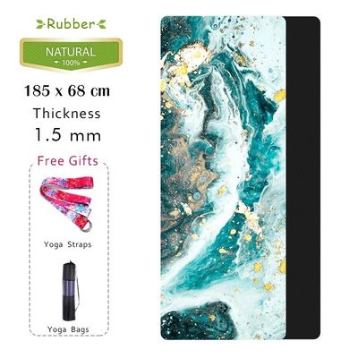 Natural Rubber Printed Women 185 * 68CM 1.5MM Quality Pilates Gym Exercise Yoga Mats