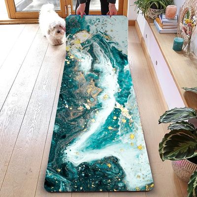 Natural Rubber Printed Women 185 * 68CM 1.5MM Quality Pilates Gym Exercise Yoga Mats