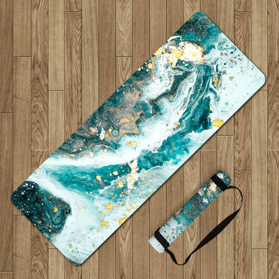 Natural Rubber Printed Women 185 * 68CM 1.5MM Quality Pilates Gym Exercise Yoga Mats