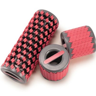 Pink Collapsible TPE Foldable Foam Roller For Physical Therapy Exercise Deep Tissue Muscle Massage