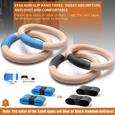 Wholesale Double Circle   Wood Gymnastics Rings 1500lbs Adjustable Cam Buckle 14.76ft