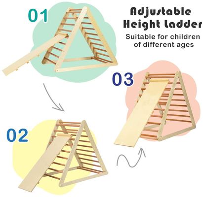 Wholesale Foldable Climbing Triangle Ladder Wooden Fitness Equipment 2 In 1