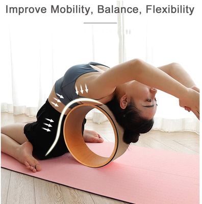 Custom ECO Friendly Wooden Fitness Equipment Cork Yoga Wheel Manufacturor