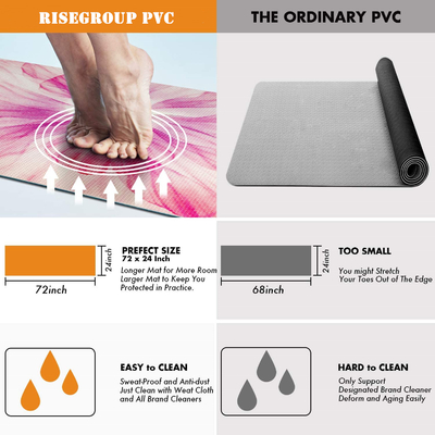 Wholesale OEM Premium Print Yoga Mat for Women Non Slip Exercise Mat with Carrying Strap &amp; Mat Bag