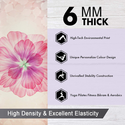 Wholesale OEM Premium Print Yoga Mat for Women Non Slip Exercise Mat with Carrying Strap &amp; Mat Bag